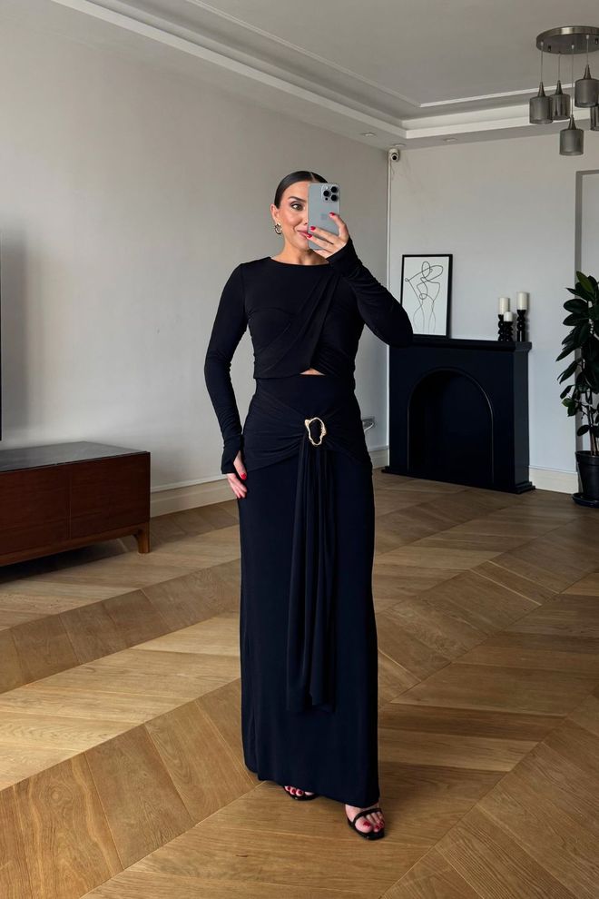 Tuba Комплект Черно Елегантен Глем Макси Пола Дрехи на едро 1