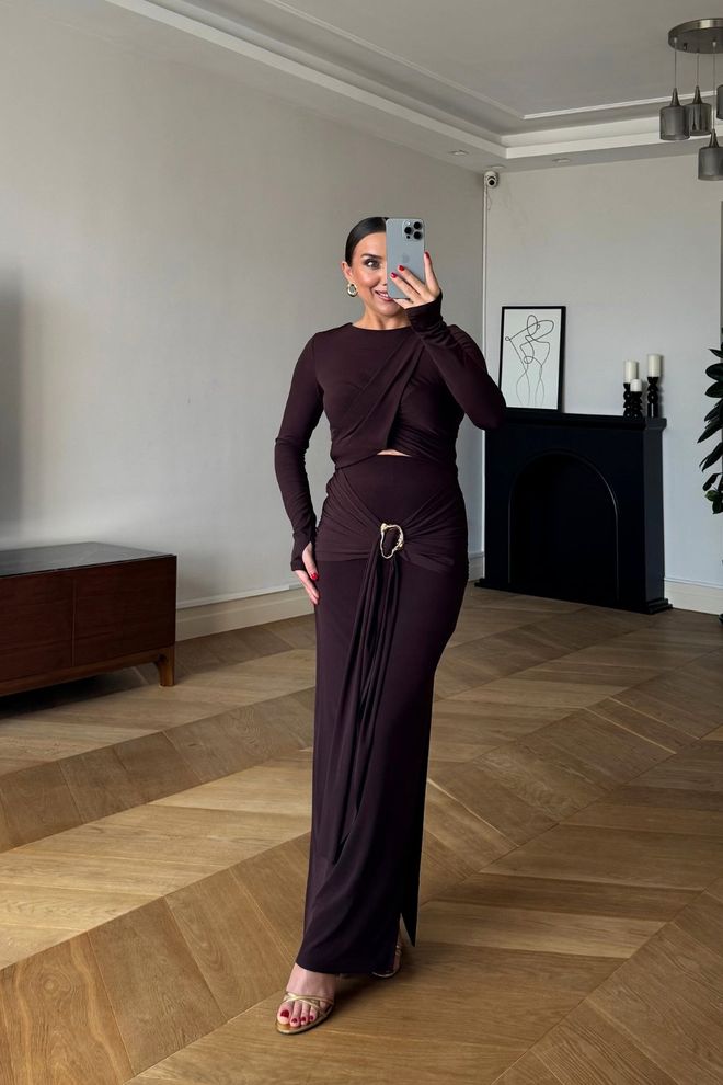 Tuba Claret Red Elegant Glam Set Wholesale Clothing Formal