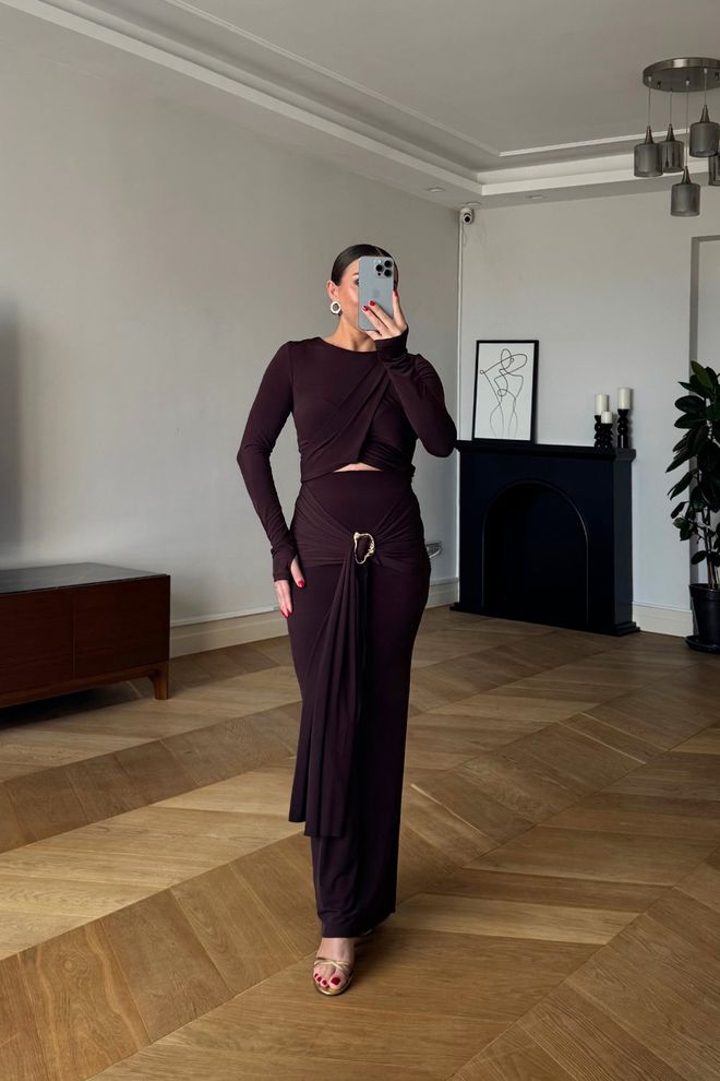 Tuba Claret Red Elegant Glam Set Wholesale Clothing 5