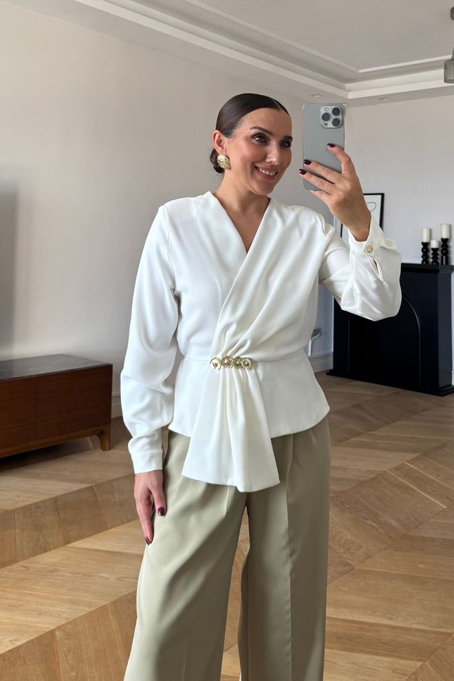 Tuba Chemise Blanche Élégante Formelle Vêtements en gros Formel