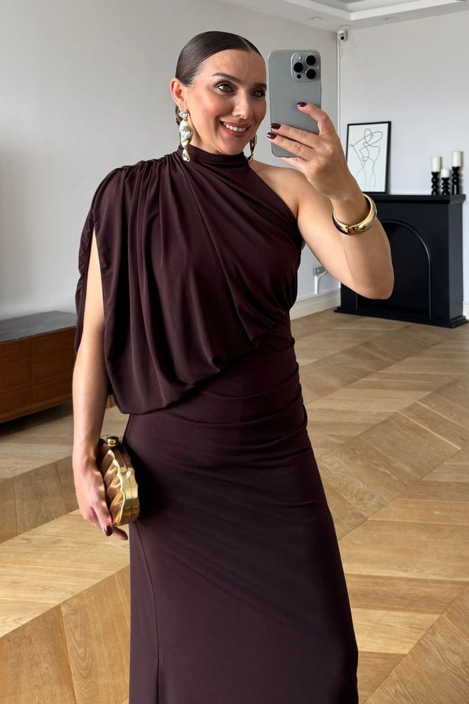 Tuba Vestido Vermelho Clarete Elegante Sem Mangas Bainha Roupas por atacado 1