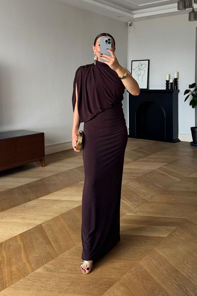 Tuba Vestido Vermelho Clarete Elegante Sem Mangas Bainha Roupas por atacado Formal