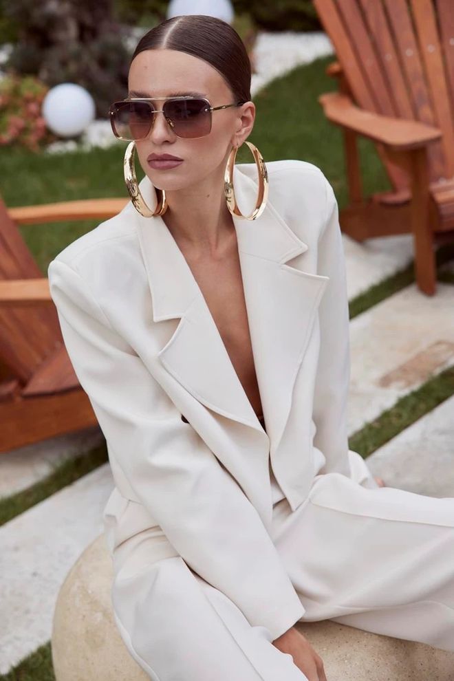 Tuba Veste Femme Blazer Court Rembourré Écru Vêtements en gros 6