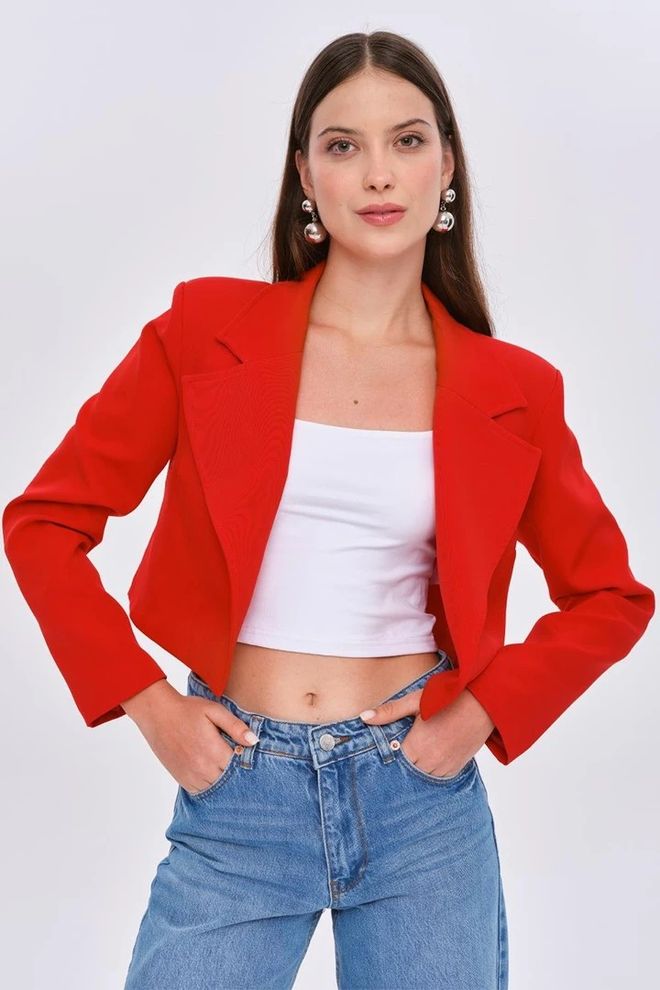 Tuba Giacca corta da donna imbottita Blazer Rossa Abbigliamento all'ingrosso Formale