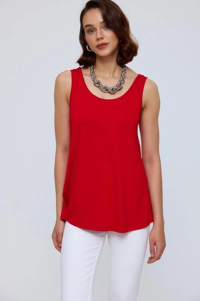 Tuba Basic Damesondershirt Met U hals Rood Groothandel Kleding Casual