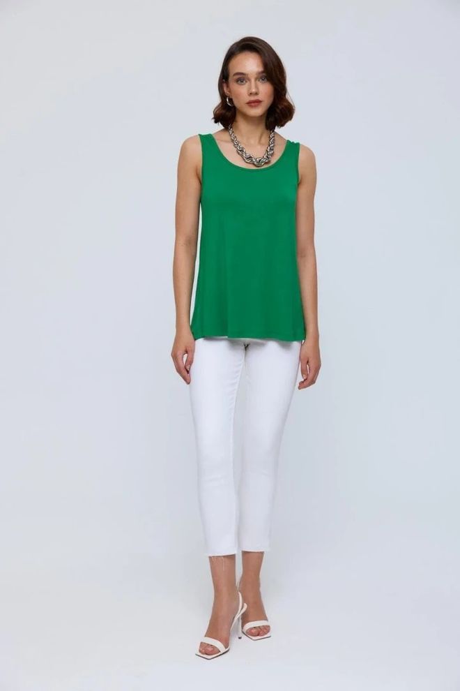 Tuba Basic Damesondershirt Met U hals Groen Groothandel Kleding Casual