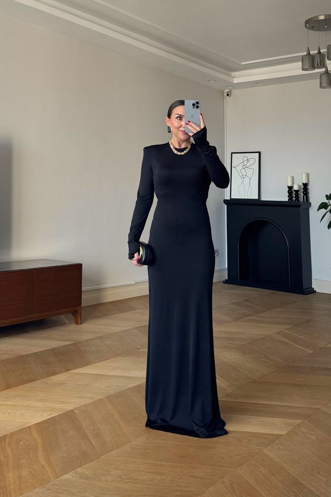 Tuba Black Elegant Bodycon Dress With Long Sleeves Wholesale Clothing Cocktail
