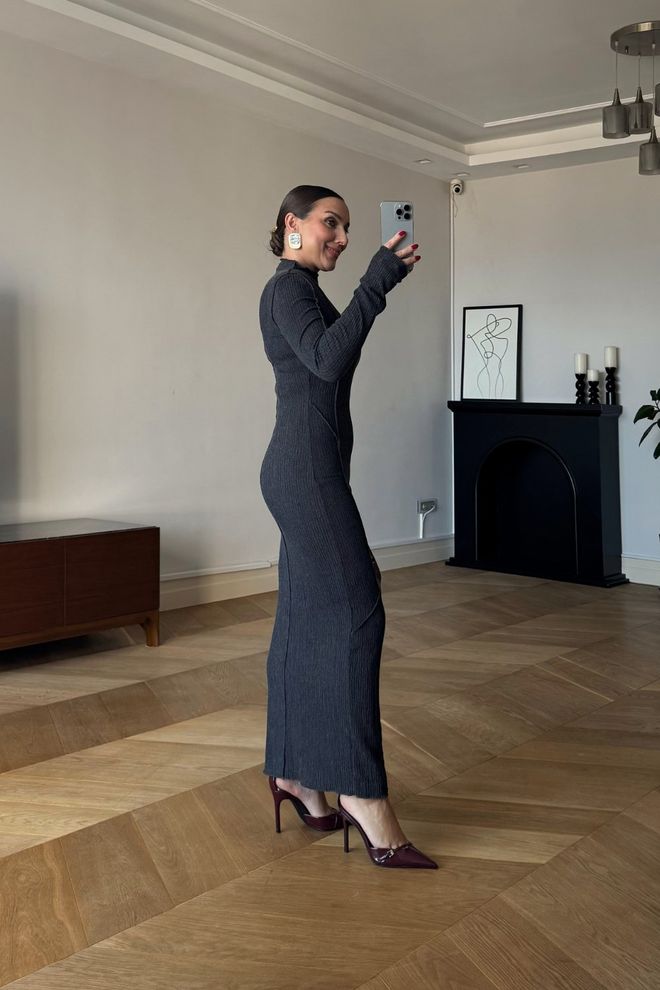 Tuba Black Elegant Formal Sheath Dress With High Neck Wholesale Clothing Cocktail