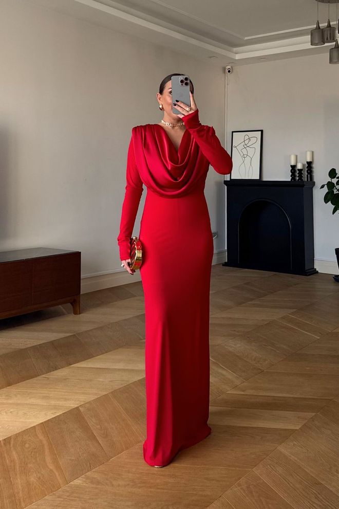 Tuba Red Elegant Formal Glam Sheath Dress Wholesale Clothing 1