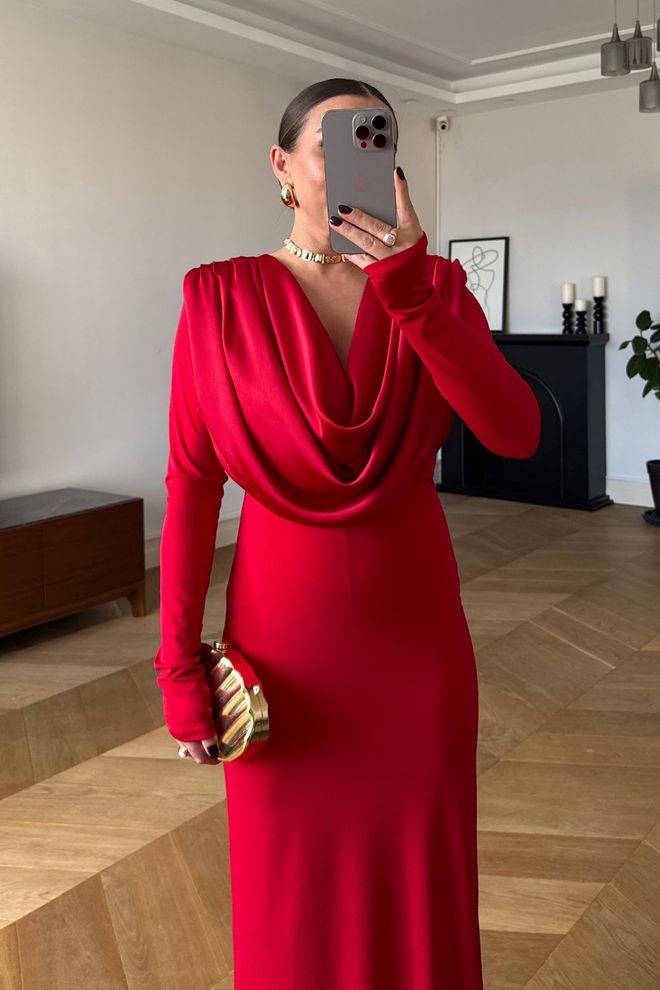 Tuba Red Elegant Formal Glam Sheath Dress Wholesale Clothing Christmas