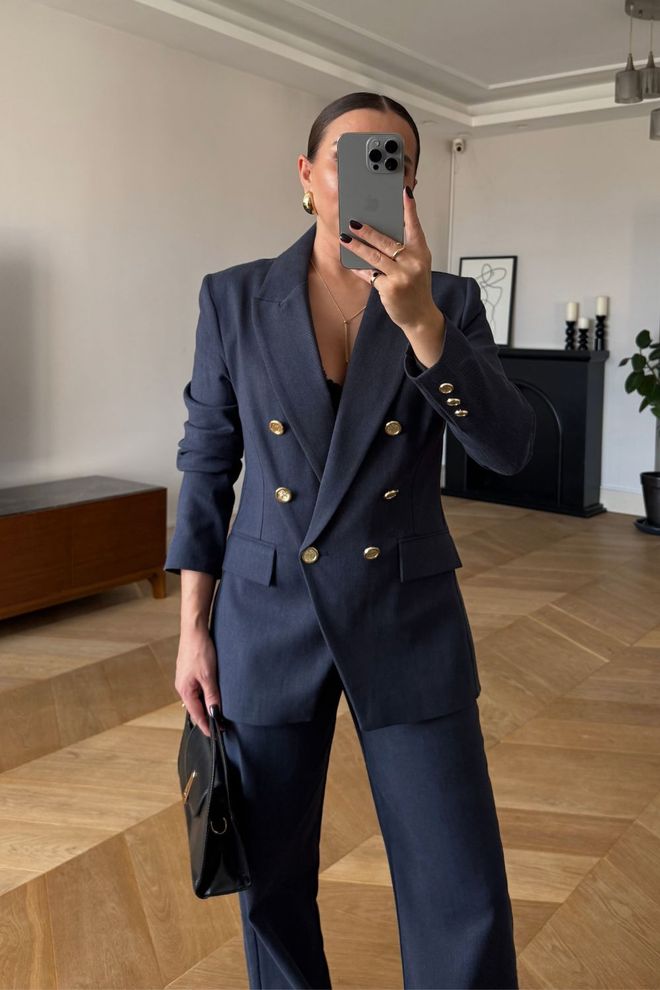 Tuba Double breasted Blazer Women's Jacket Navy Wholesale Clothing 0