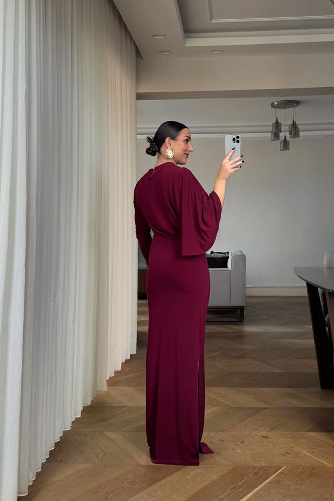 Tuba Claret Red Elegant Formal Glam Sheath Dress Wholesale Clothing Cocktail