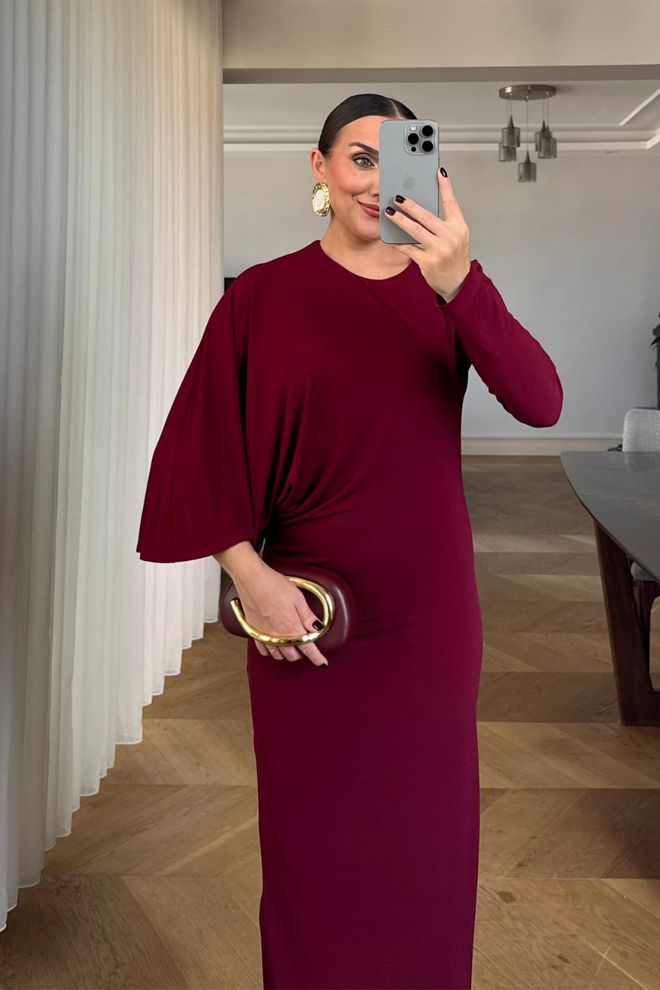 Tuba Claret Red Elegant Formal Glam Sheath Dress Wholesale Clothing Christmas