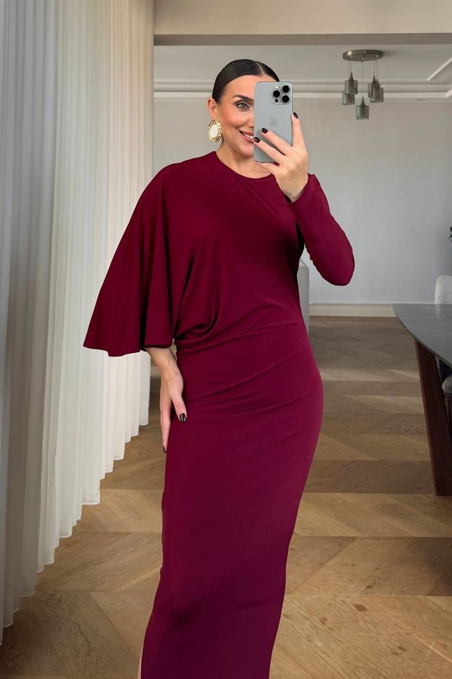 Tuba Claret Red Elegant Formal Glam Sheath Dress Wholesale Clothing Spring