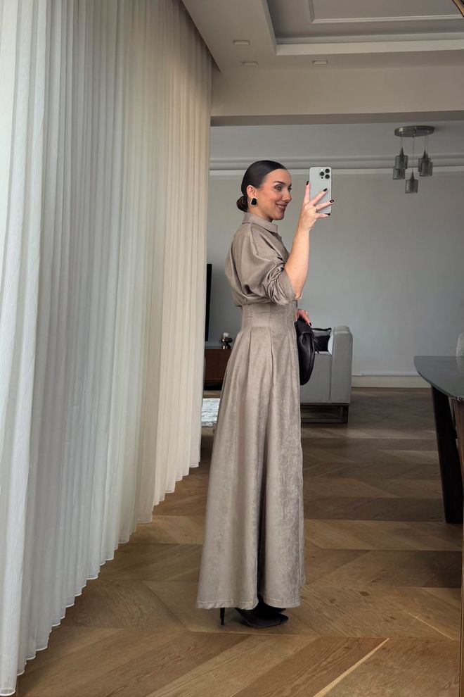 Tuba Beige Elegant Formal Vintage Dress Wholesale Clothing 5