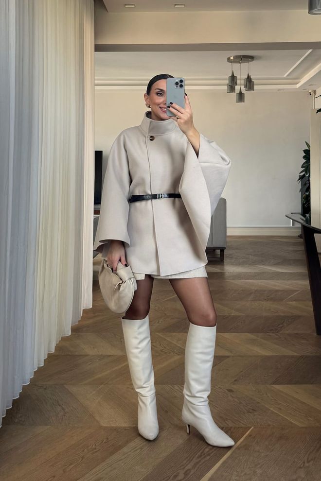 Tuba Casaco Bege Elegante Wrapover Roupas por atacado 5
