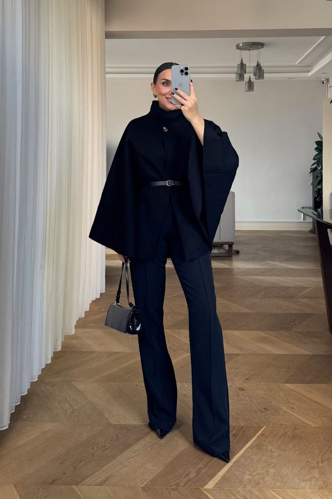Tuba Casaco Preto Elegante Single Breasted Com Colarinho Alto Roupas por atacado Trabalho