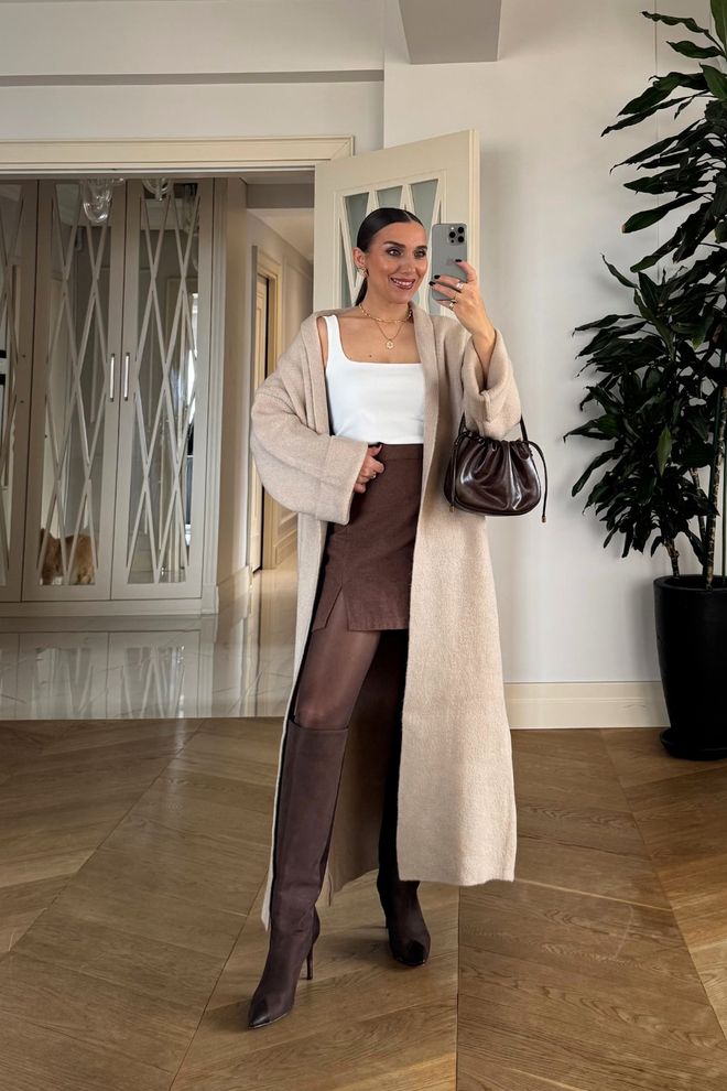 Tuba Cardigan Beige Con Collo A Scialle E Vestibilità Oversize Abbigliamento all'ingrosso Casuale
