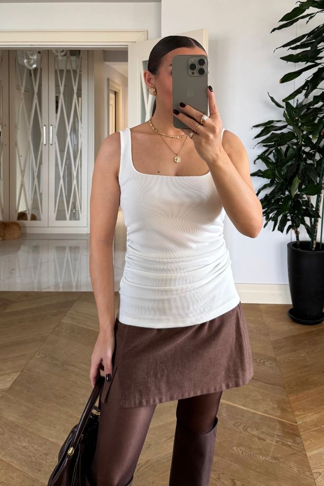 Tuba Tricou Dama Cu Detalii Cu Volane Alb Îmbrăcăminte cu ridicata 3