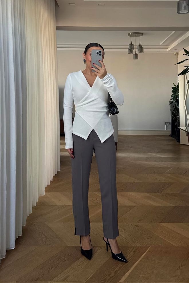 Tuba Grijze Formele Elegante Casual Preppy Broek Groothandel Kleding Casual