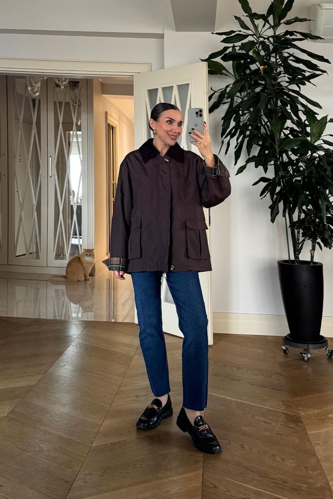 Tuba Brauner Oversize Car Mantel Mit Spitzkragen Großhandelskleidung 5