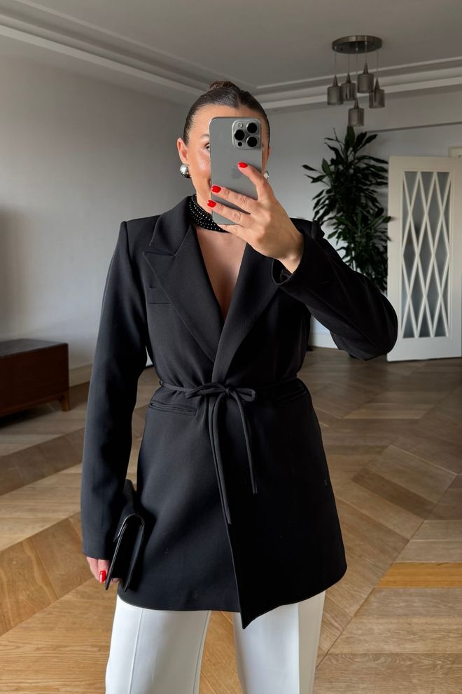 Tuba Jaqueta Preto Formal Elegante Roupas por atacado Formal