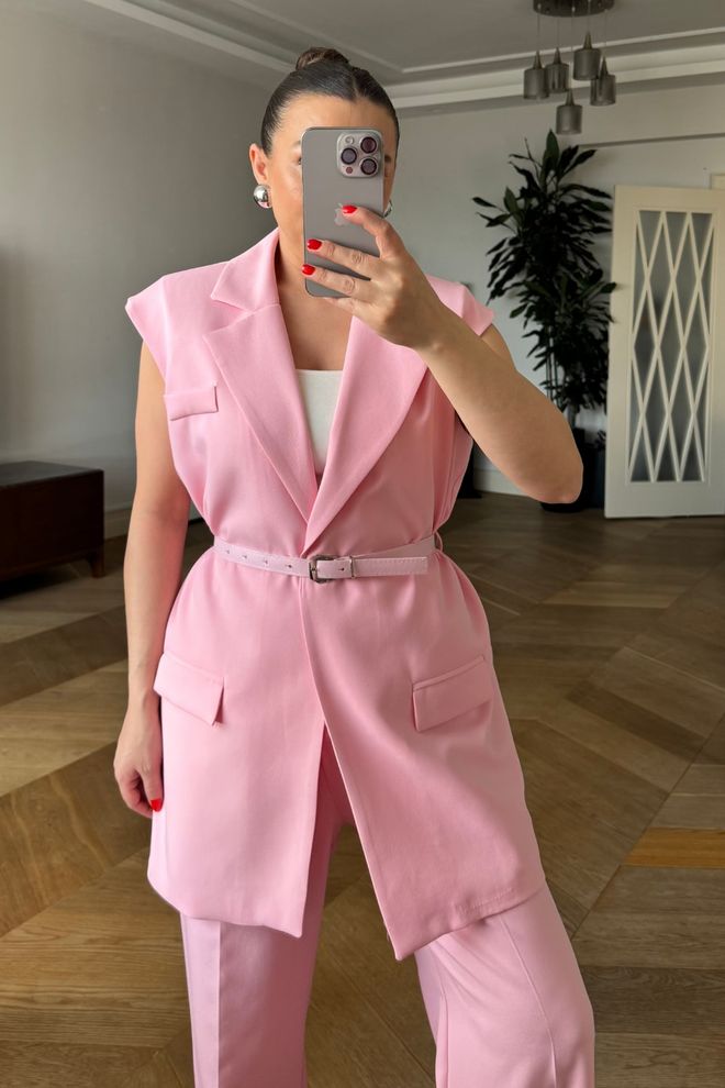 Tuba Roza Formalno Eleganten Dolga Telovnik Z Zaponka Oblačila na debelo Formalno