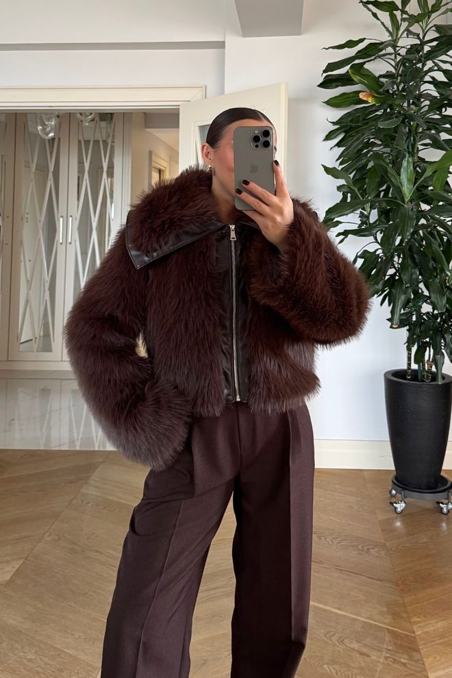 Tuba Jaqueta Bomber Castanho Elegante Glamoroso Roupas por atacado Glamoroso