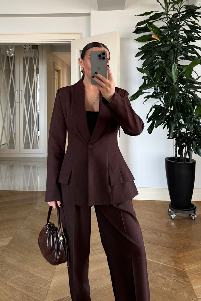 Tuba Jaqueta Castanha Formal Elegante Roupas por atacado Cocktail