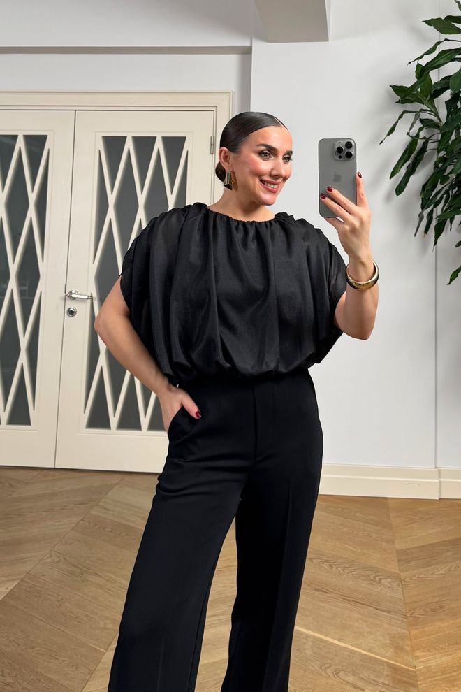 Tuba Black Elegant Formal Glam Shirt Wholesale Clothing Formal