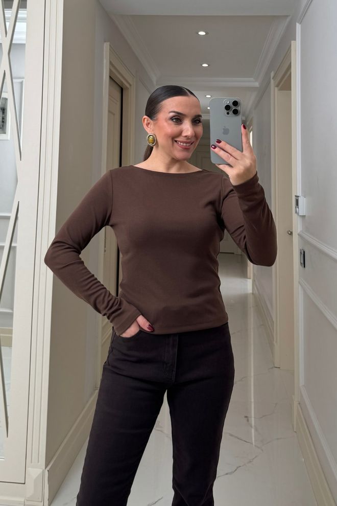 Tuba Brązowy Slim Fit Casual Elegancki Preppy Kardigan Hurtowa sprzedaż odzieży 1