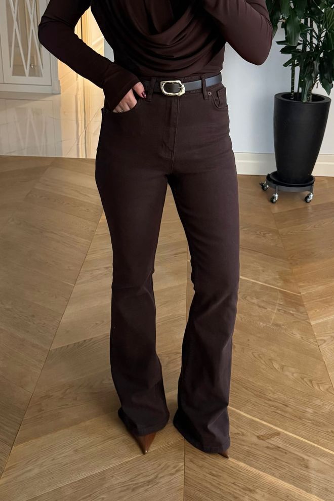 Tuba Brown Elegant High Waist Bootcut Pants Wholesale Clothing 5