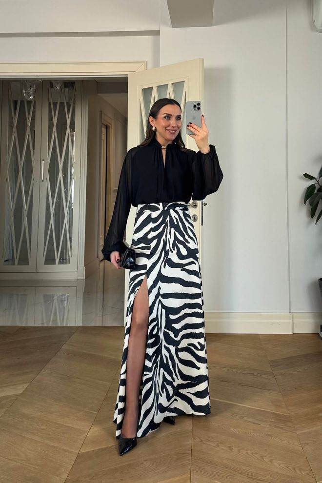 Tuba Negro Sexy Elegante Formal Glam Maxi Hendidura Falda Ropa al por mayor Sexy