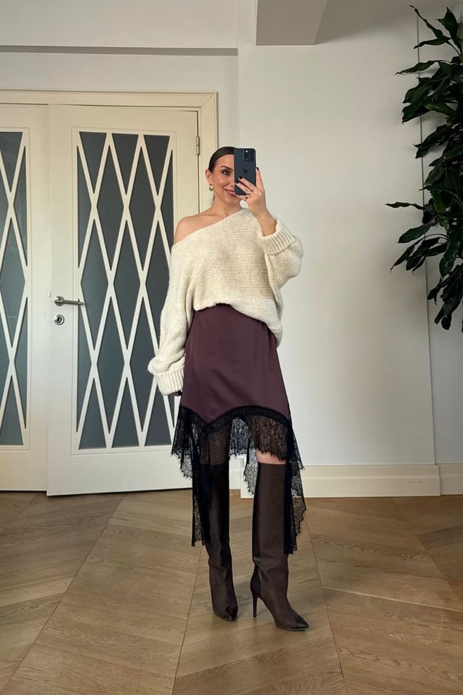 Tuba Claret Red Skirt Asymmetrical Midi Pull On Wholesale Clothing Boho