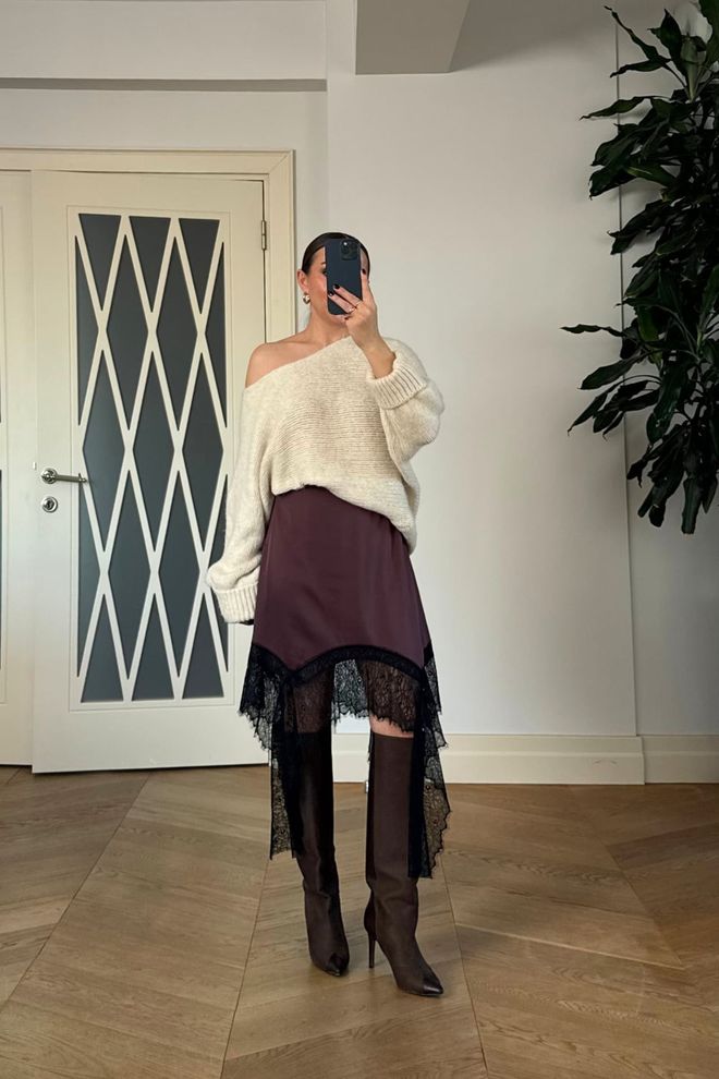 Tuba Claret Red Skirt Asymmetrical Midi Pull On Wholesale Clothing Spring