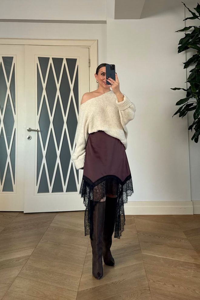 Tuba Claret Red Skirt Asymmetrical Midi Pull On Wholesale Clothing 5