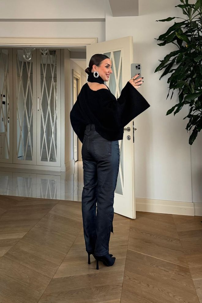 Tuba Black Elegant High Waist Cigarette Pants Wholesale Clothing Formal