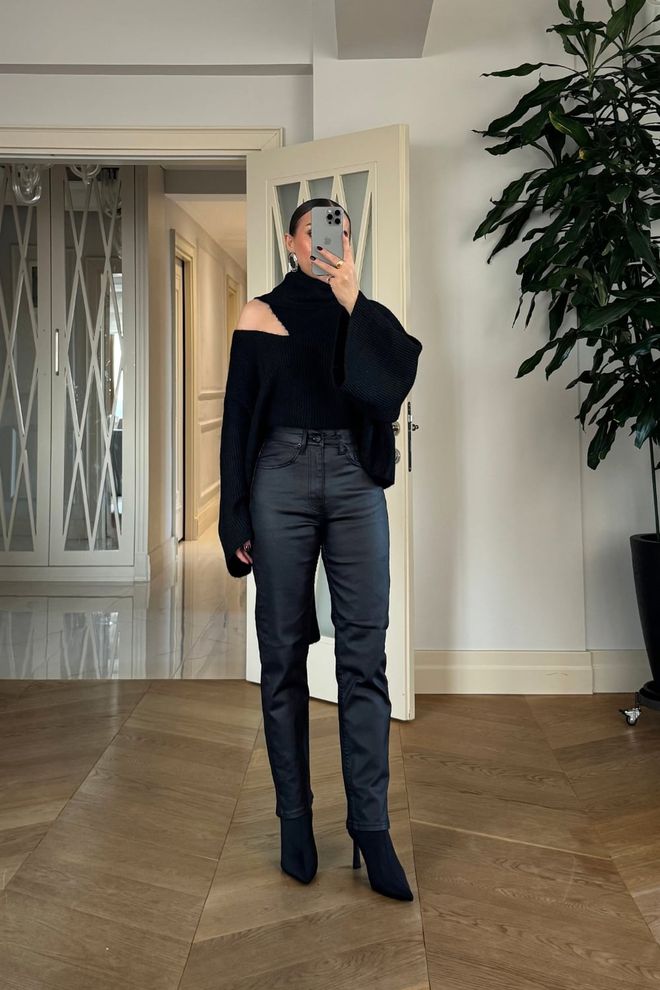 Tuba Black Elegant High Waist Cigarette Pants Wholesale Clothing Birthday