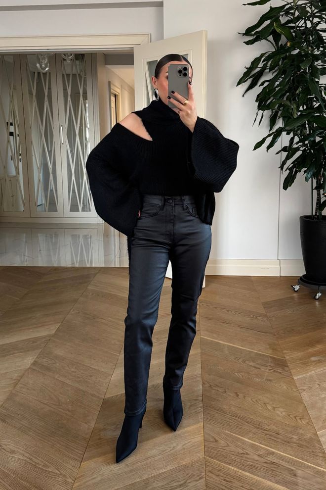 Tuba Black Elegant High Waist Cigarette Pants Wholesale Clothing Spring