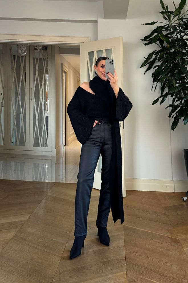 Tuba Black Elegant High Waist Cigarette Pants Wholesale Clothing 1