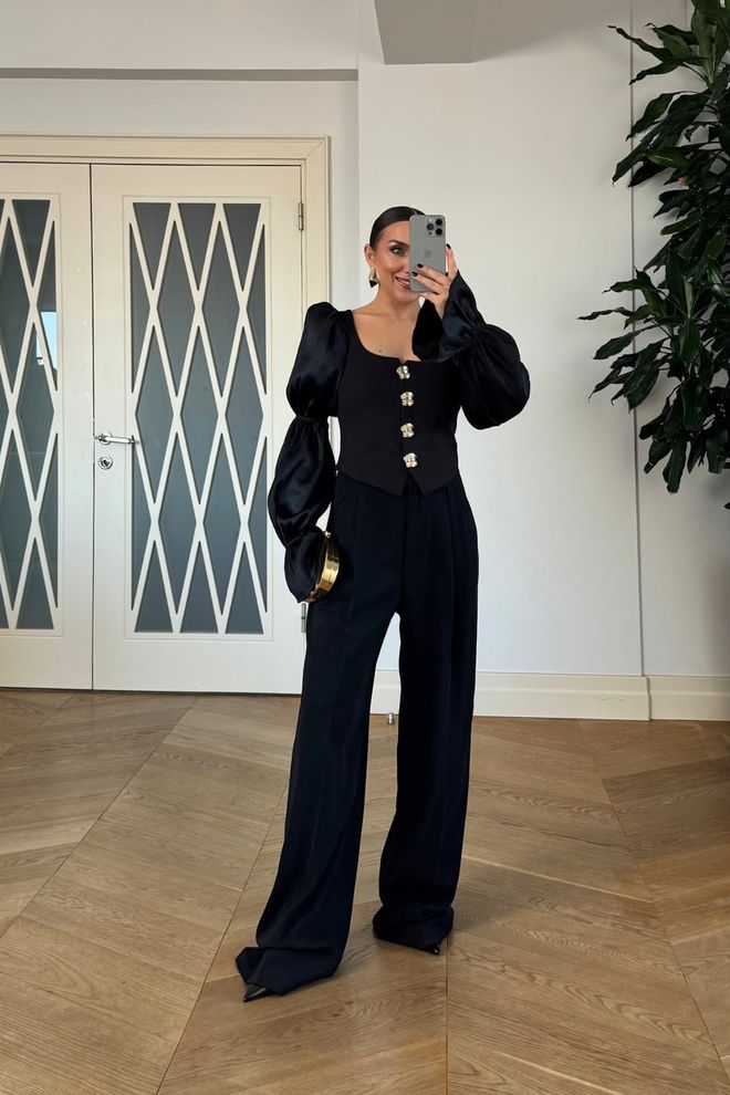 Tuba Black Elegant Formal Vintage Shirt Wholesale Clothing Cocktail