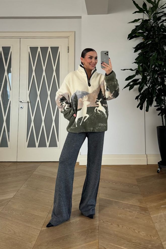 Tuba Felpa Verde Oversize Con Collo Con Cappuccio Abbigliamento all'ingrosso Casuale