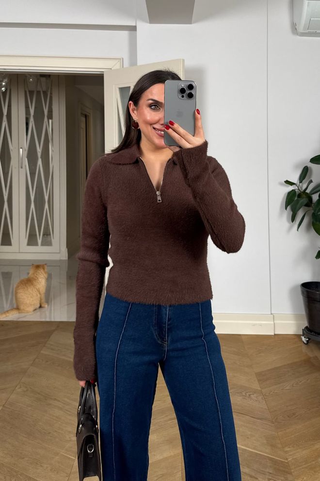 Tuba Brown Casual Elegant Slim Fit Cardigan Wholesale Clothing Fall