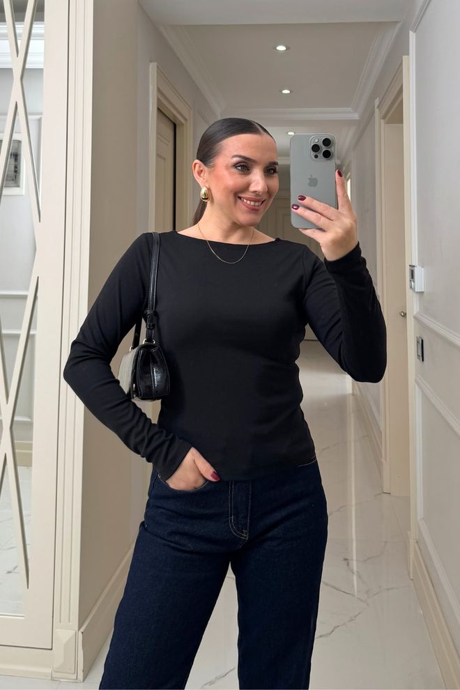 Tuba Cardigan Nero Slim Fit Casual Con Scollo A Barca Abbigliamento all'ingrosso Primavera