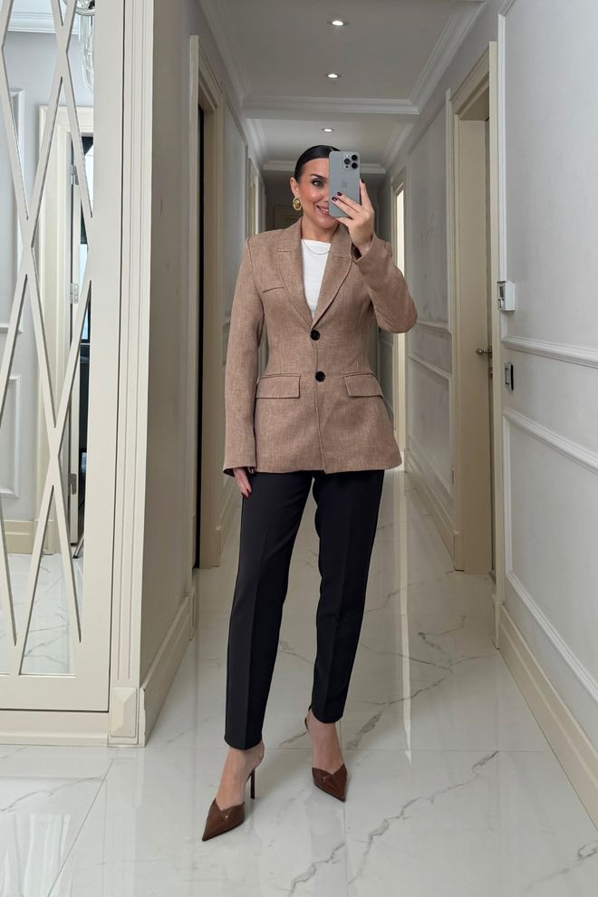 Tuba Beige Formal Elegant Jacket Wholesale Clothing 1