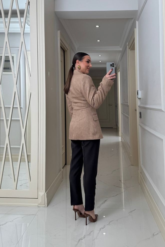 Tuba Beige Formal Elegant Jacket Wholesale Clothing Fall