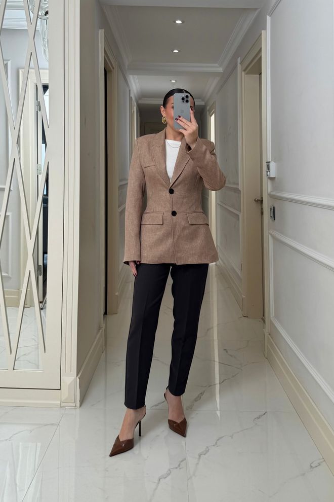 Tuba Beige Formal Elegant Jacket Wholesale Clothing Lounge