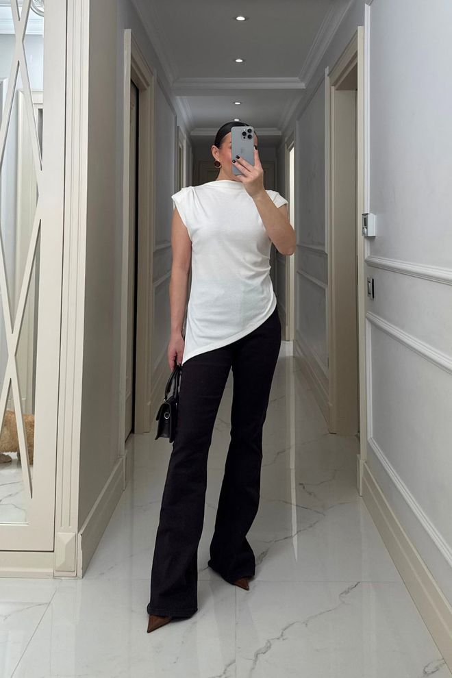 Tuba White Casual Elegant Shirt With Cap Sleeves Wholesale Clothing Lounge