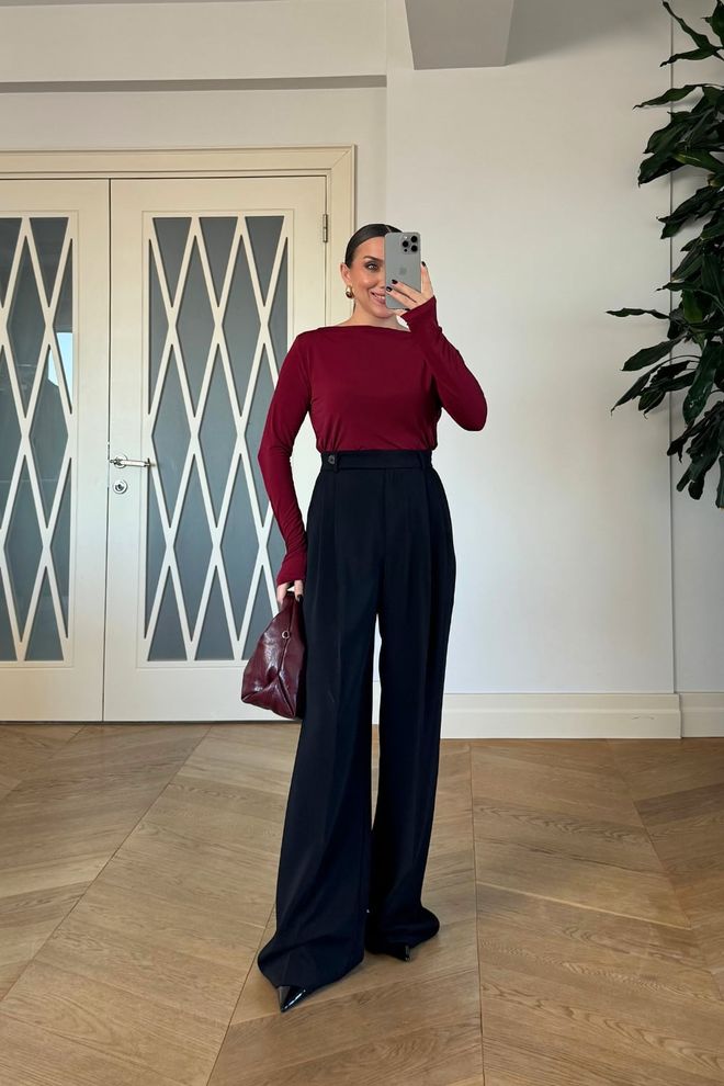 Tuba Black Elegant Formal Palazzo Pants Wholesale Clothing Vintage