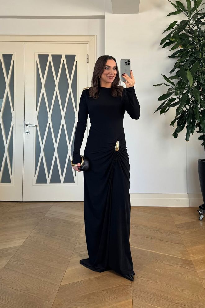 Tuba Elegant Black Sheath Dress With Long Sleeves Wholesale Clothing 5